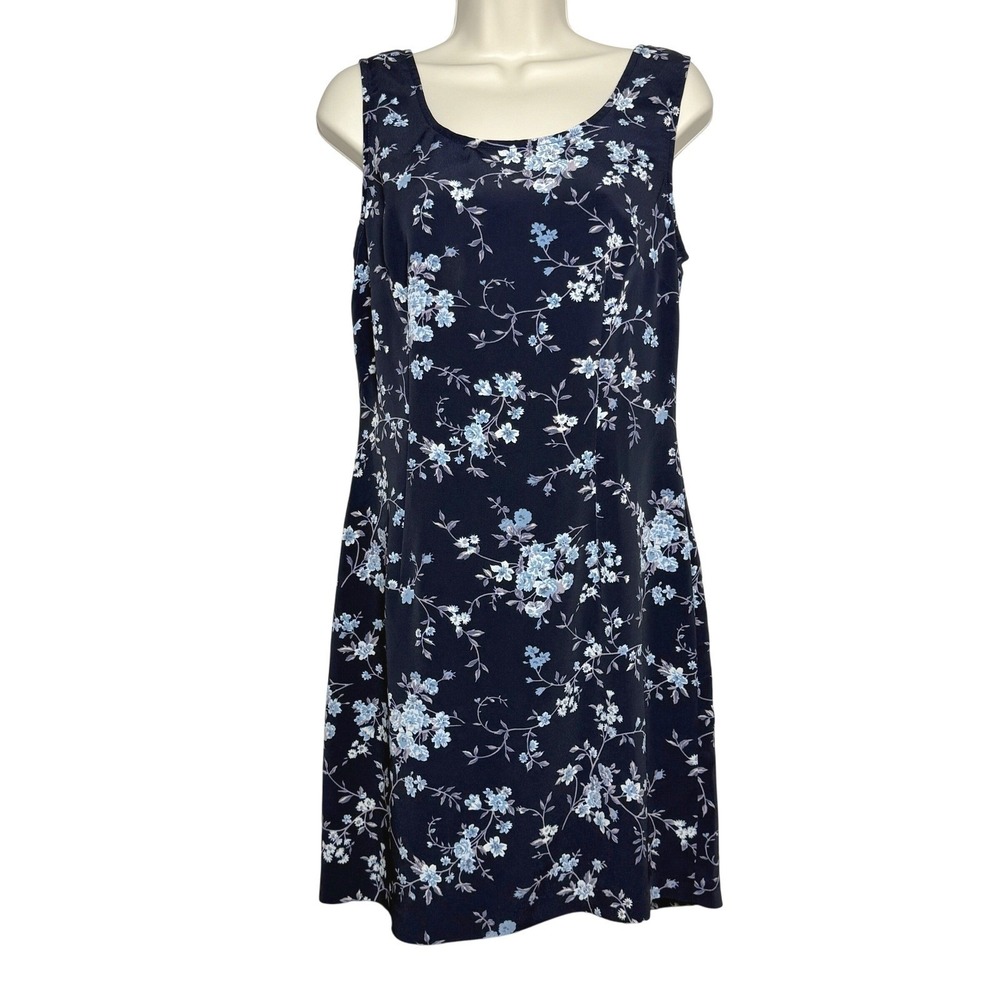 La Belle VTG Womens Mini Dress 9 Blue Purple Floral Y2K Monica Rachel 90s